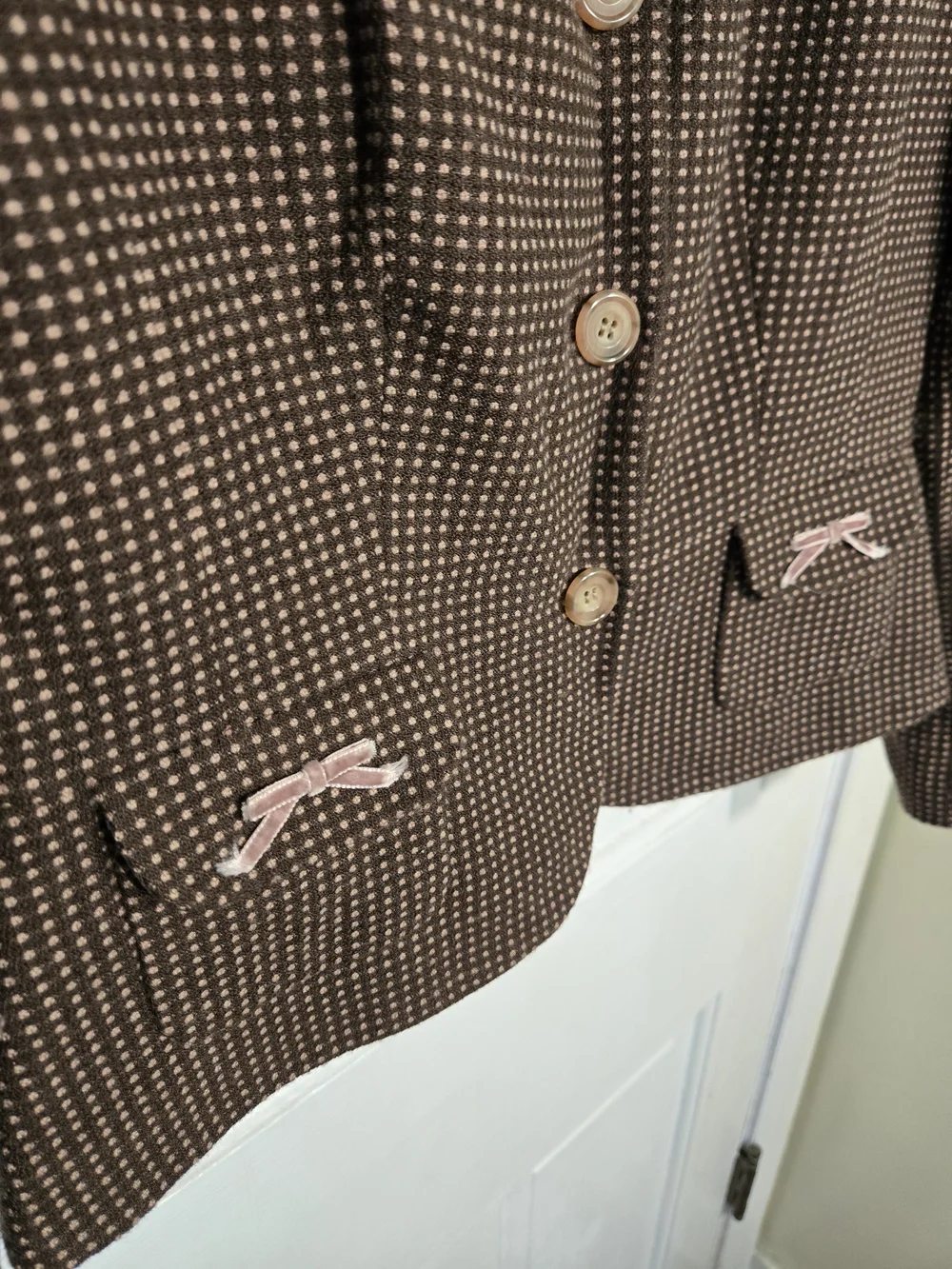 Tahari Brown Checkered Women's Blazer Jacket - Brown/Pink Accents Size 10